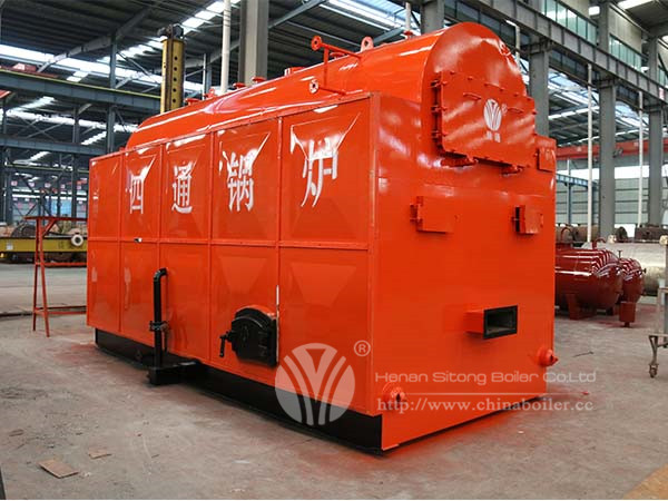 1ton capacity 10 kg/m2 pressure coal/wood fired moving grate steam boiler